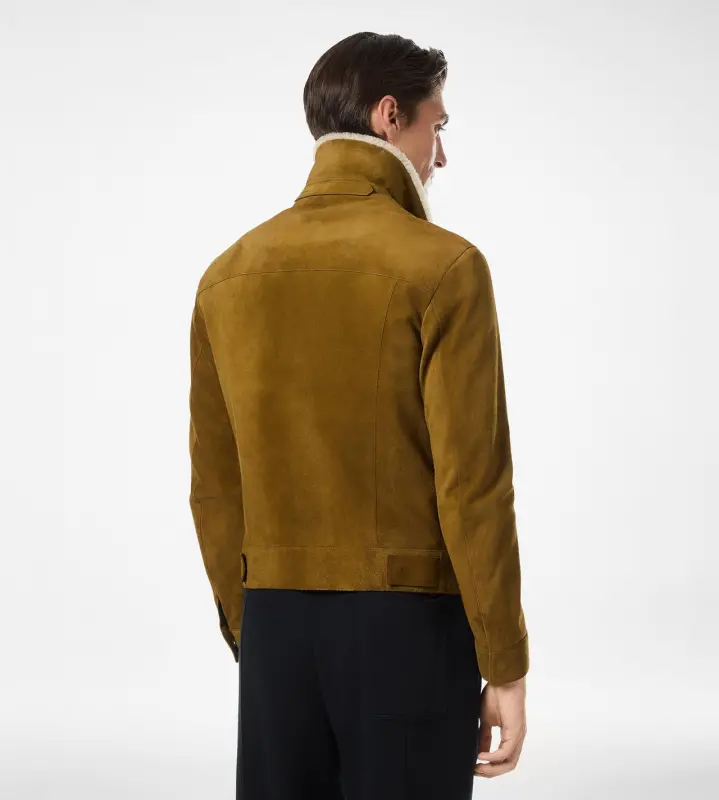 BRUSHED SUEDE SHEARLING COLLAR TRUCKER SEED online